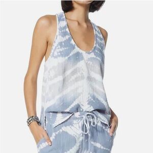 Young Fabulous & Broke Blue and White Tank Top